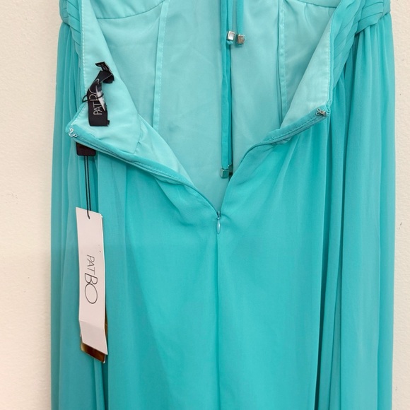 NWT PatBO Flutter Sleeves Ruffle Maxi Dress in Aqua Size 8 - Picture 11 of 13